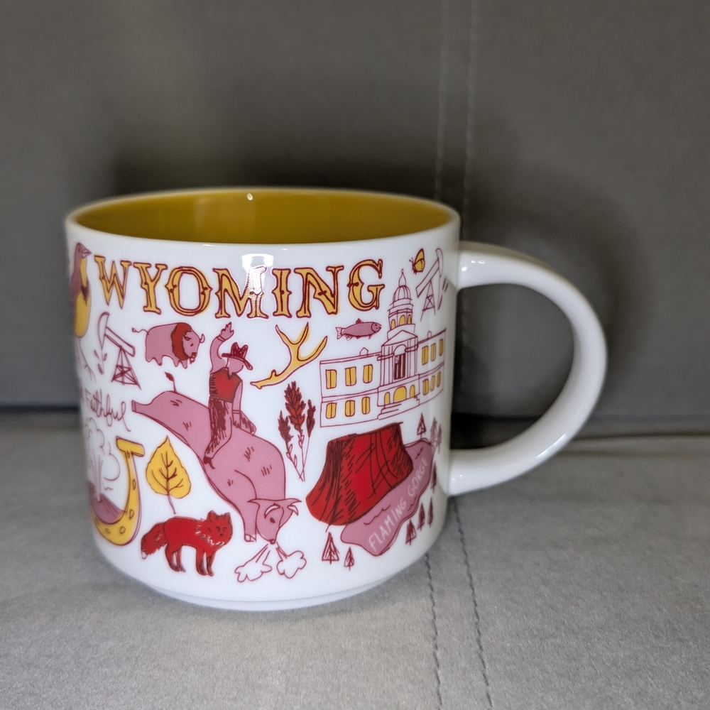 Starbucks Wyoming Mug with Yellow Interior